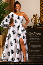 Gye Nyame fabric styled with the divine supremacy Adinkra design — LH Love & Happiness