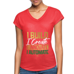 IBE Boss Lady V-Neck T-Shirt - heather red