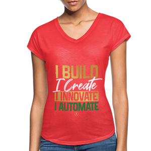 IBE Boss Lady V-Neck T-Shirt - heather red