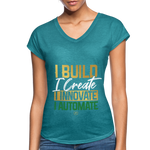 IBE Boss Lady V-Neck T-Shirt - heather turquoise