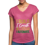 IBE Boss Lady V-Neck T-Shirt - heather raspberry